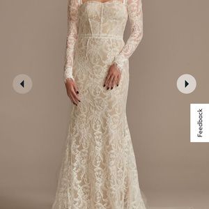 NWT David Bridal wedding dress w/ detachable sleeves